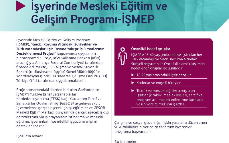 İŞMEP programı ile kayıtlı istihdamı destekliyoruz.